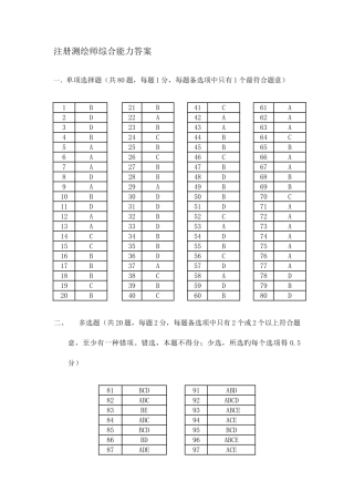 2025年注册测绘师真题参考答案