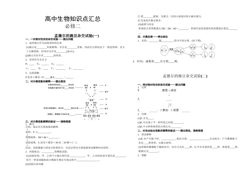 2025年高中生物必修二知识点填空教学教材_第2页