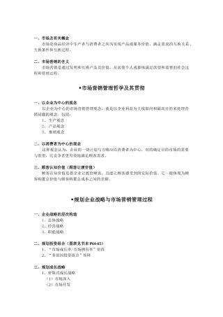 2025年福建专升本市场营销复习考纲归纳