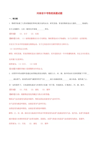 2025年河南省中考物理真题试题含解析