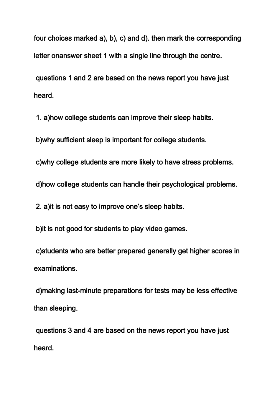 2025年英语四级真题答案_第2页