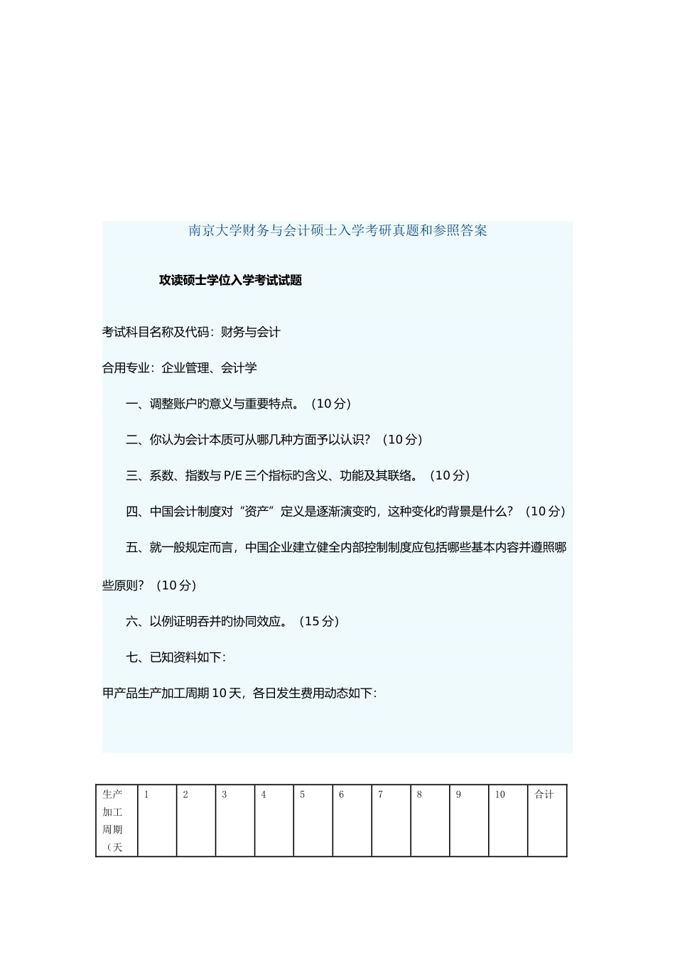 2025年财务与会计研究生入学考研真题与答案_第1页