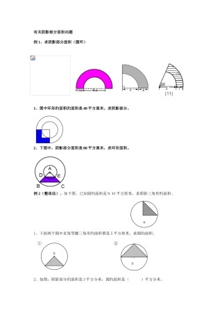 2025年新版自己整理小升初有关阴影部分面积问题