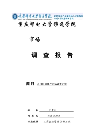 2025年市场调查报告重庆邮电大学移通学院