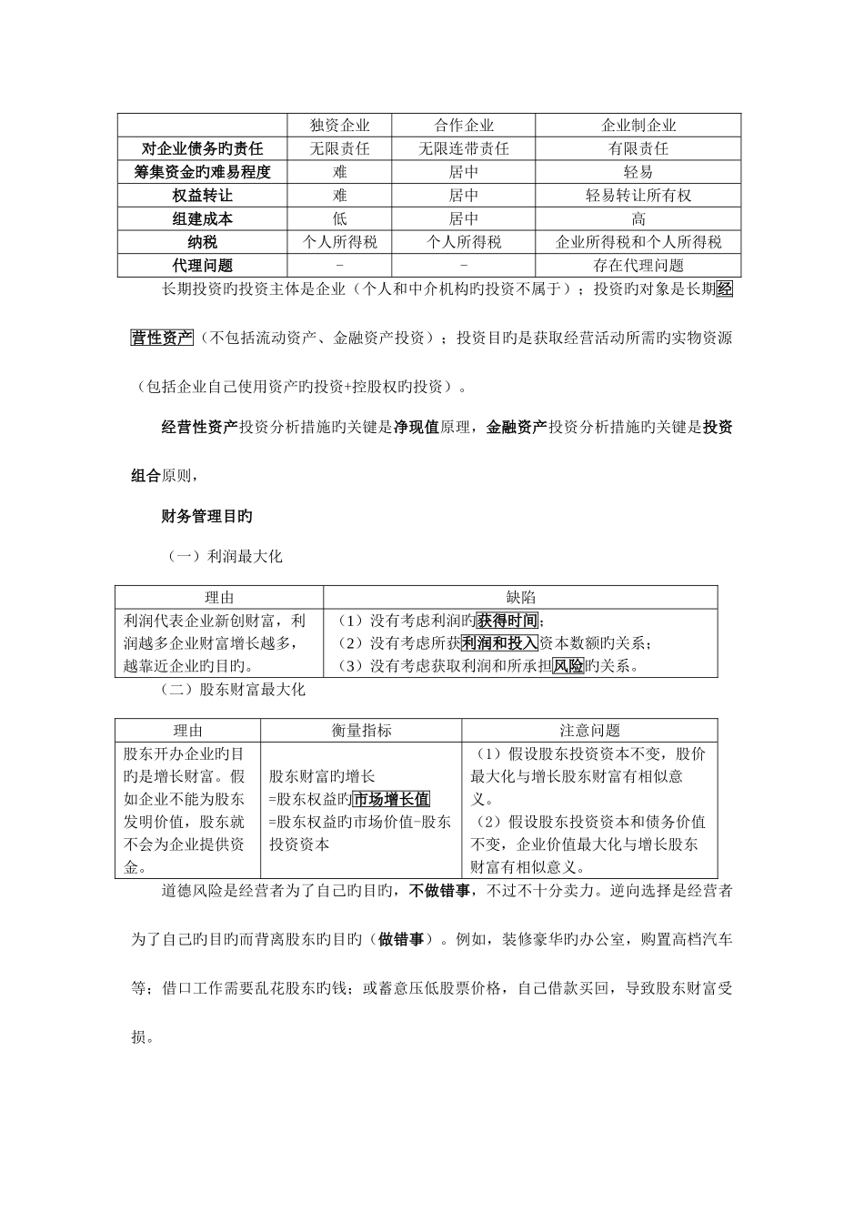 2025年注册会计师财务成本管理主观题考点_第1页