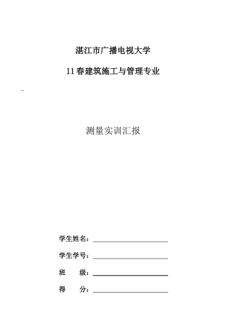 2025年测量实训报告湛江电大