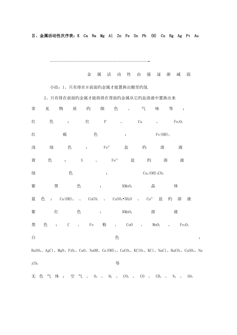 2025年新浙教版初中科学化学方程式及其相关知识点总结完整_第3页