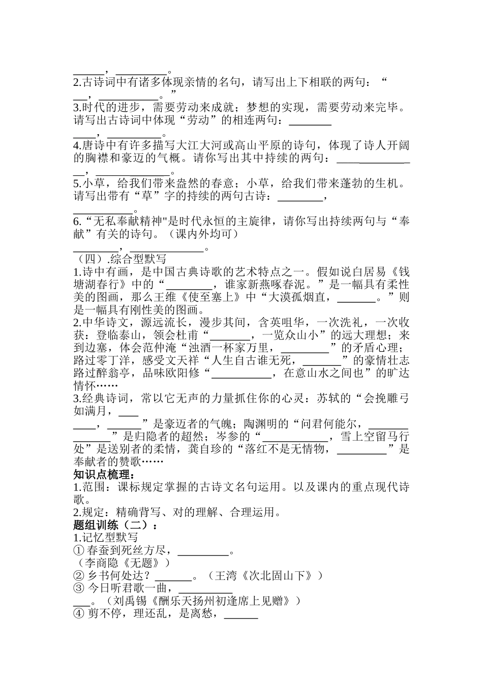 2025年中考语文第一轮考点总复习测试_第2页