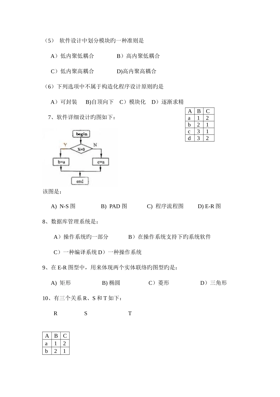 2025年月计算机等级考试笔试试题及答案_第2页