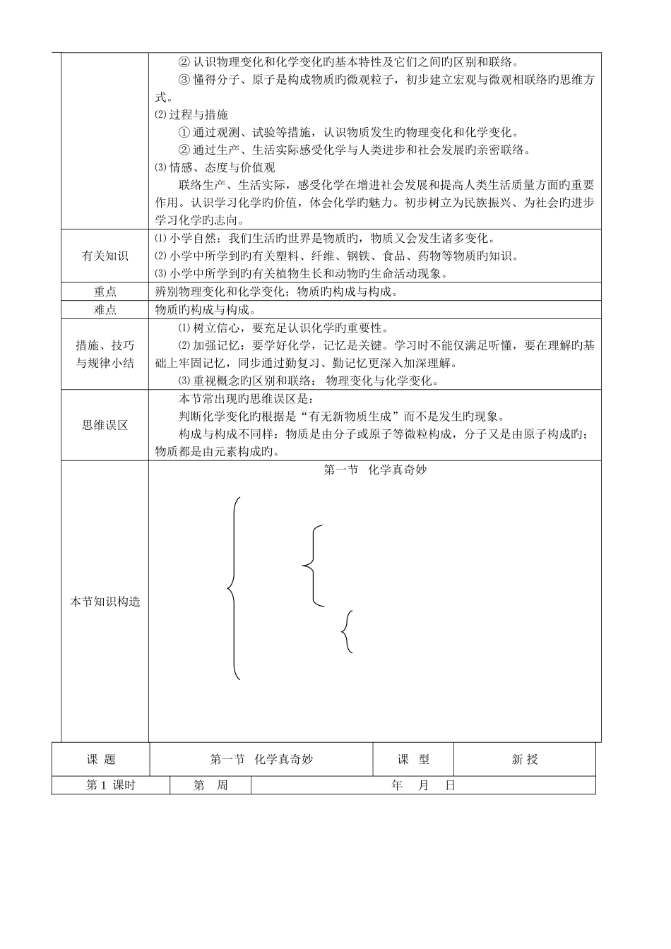 2025年新课标鲁教版九年级化学上册全套教案_第3页