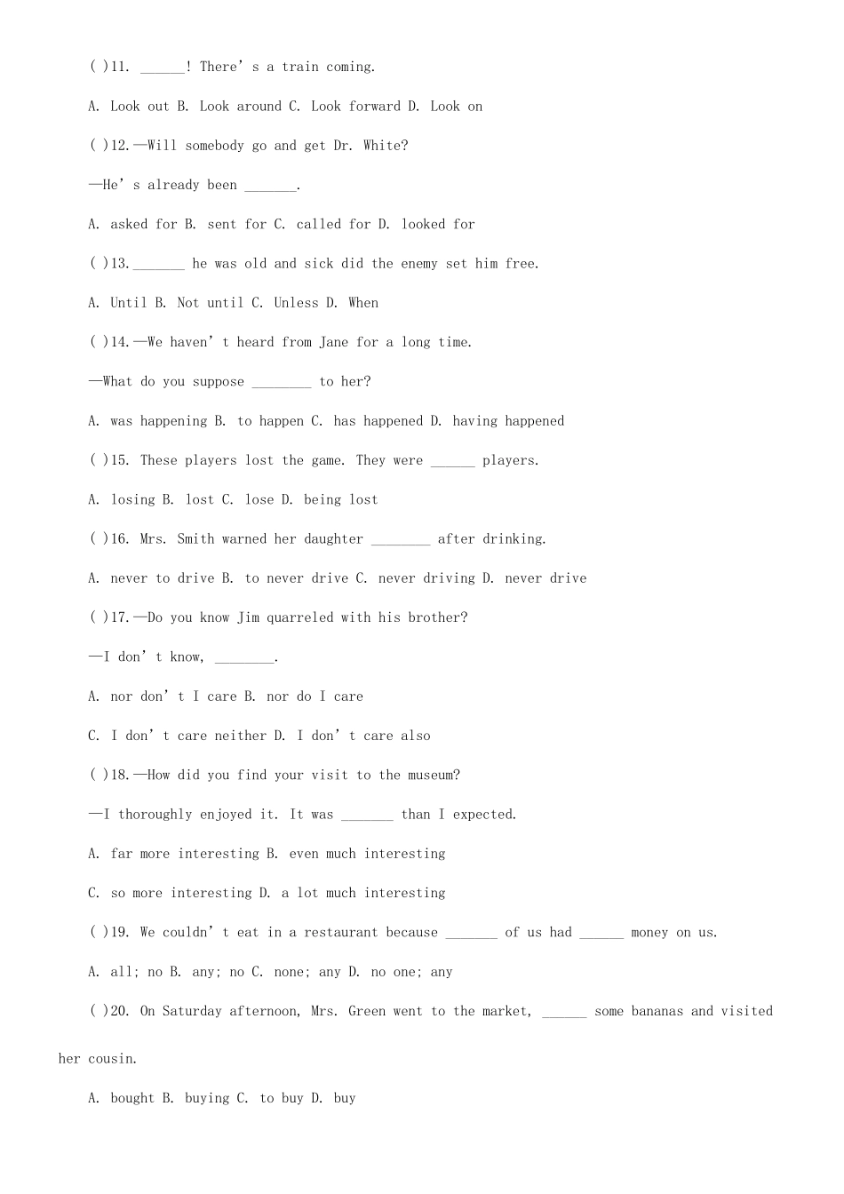 2025年成人高考高起点英语考前预测题及答案_第2页