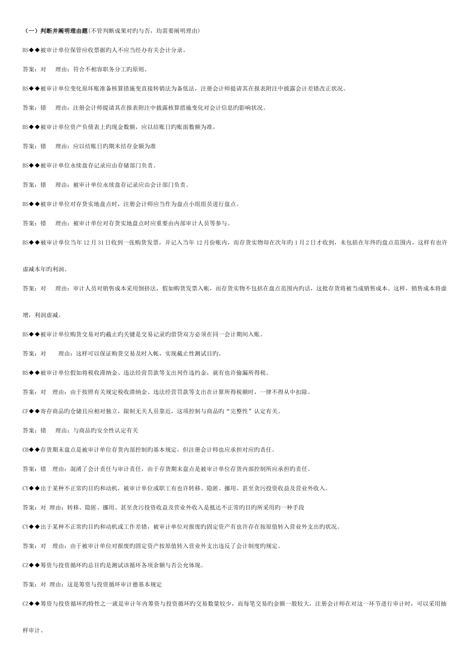 2025年审计案例研究考试考点版微缩电大题库版_第1页