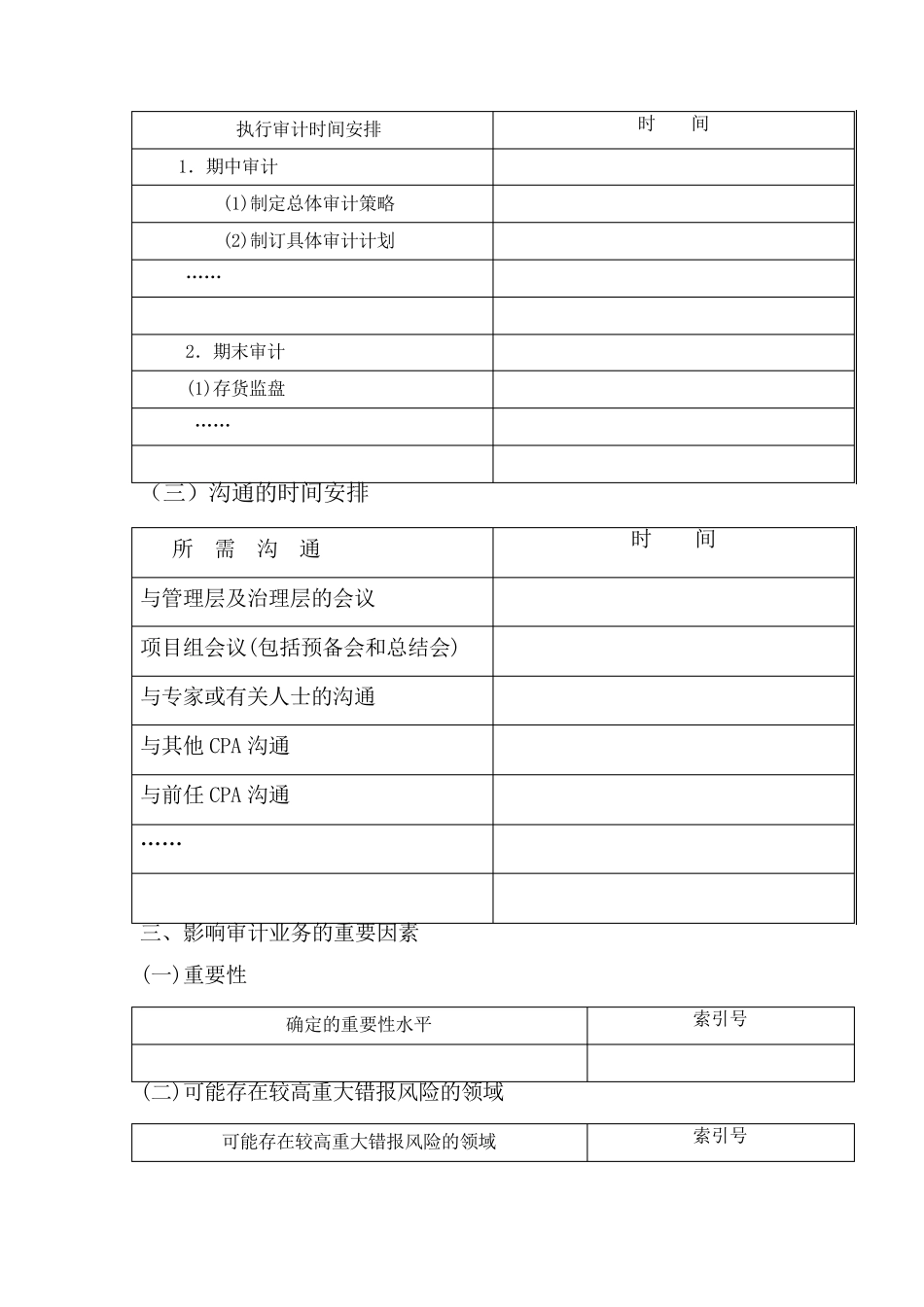 总体审计策略及具体审计计划实物模板_第2页