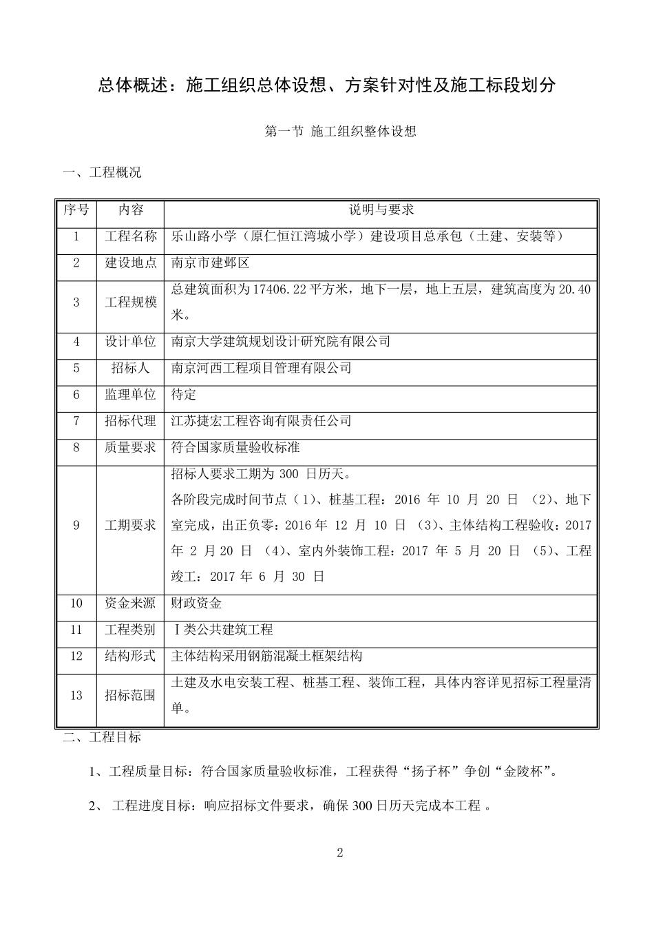 总体概述：施工组织总体设想、方案针对性及施工标段划分_第2页