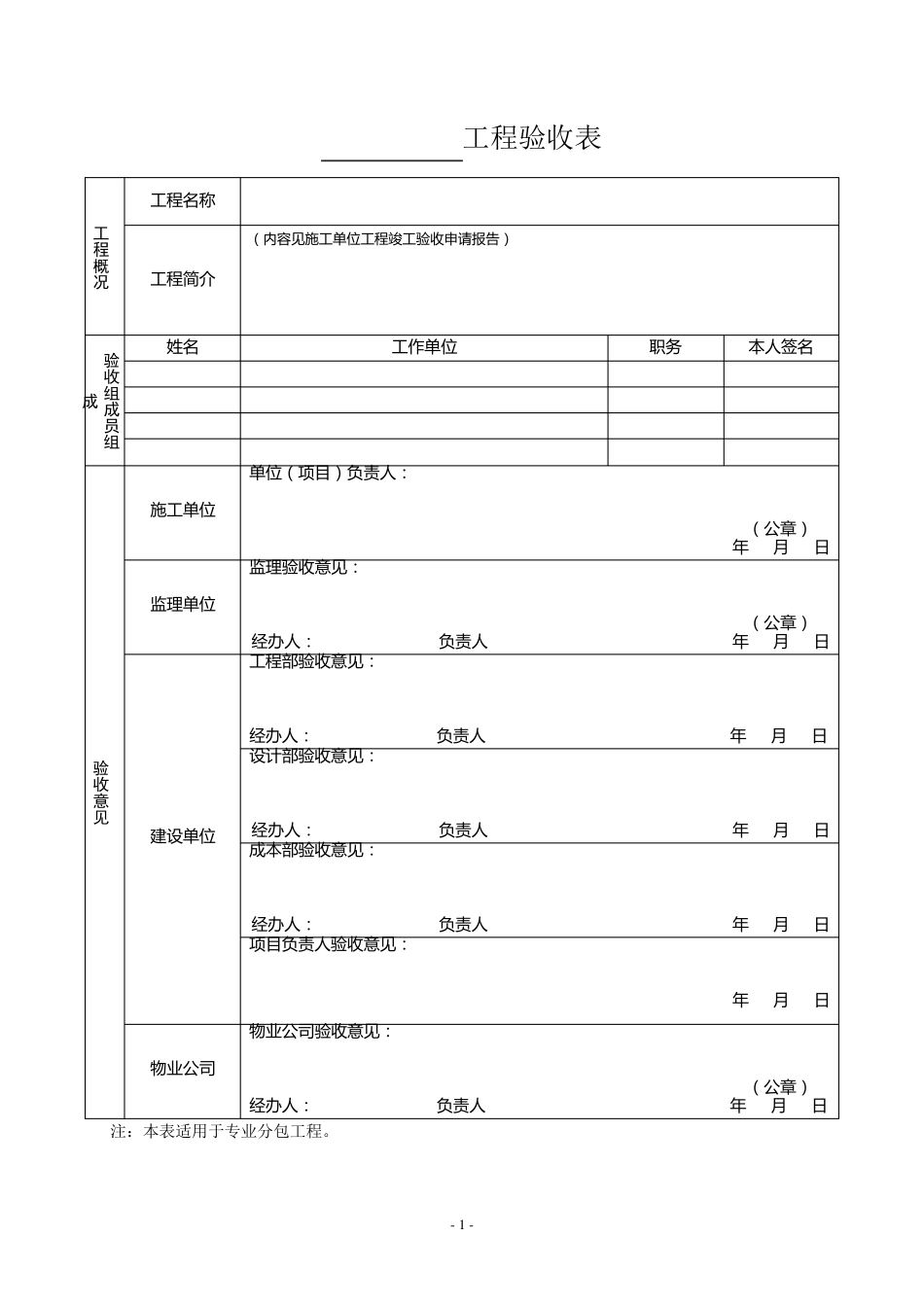 总包分包工程竣工验收报告_第1页
