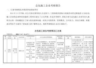 总包施工企业考察报表