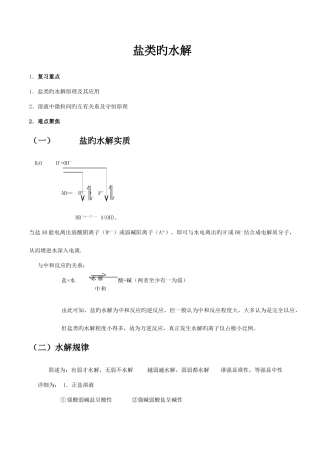2025年盐类的水解知识点总结