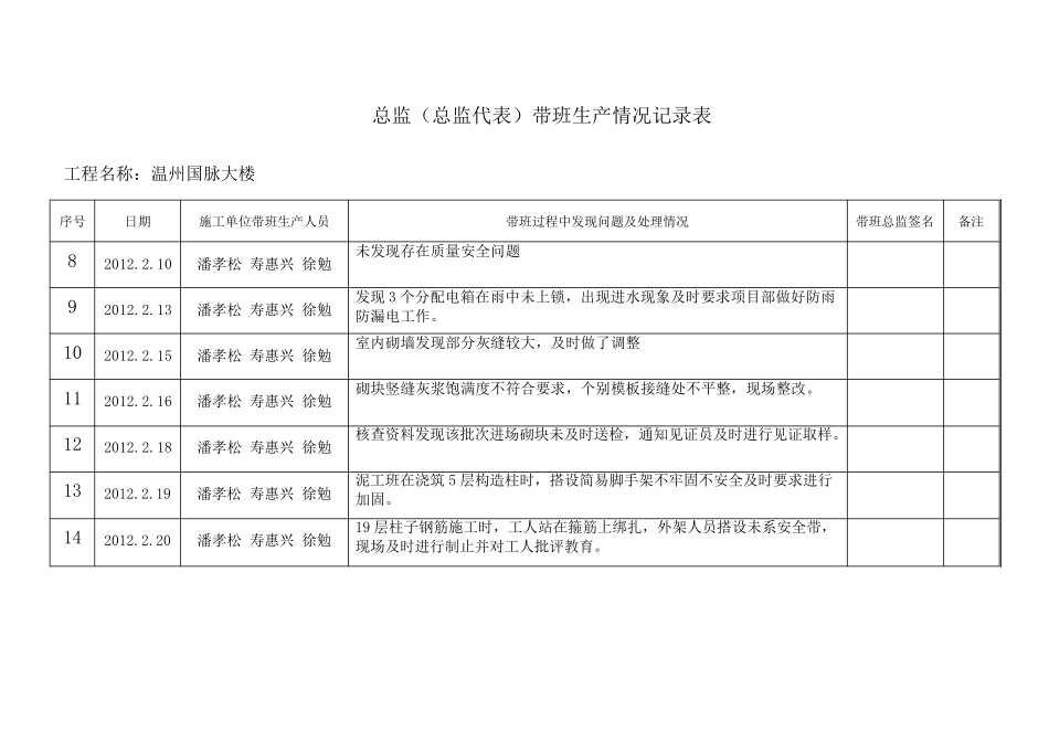 总监带班生产检查记录表_第2页