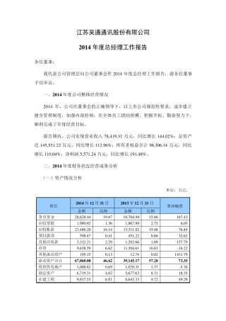 总经理工作报告