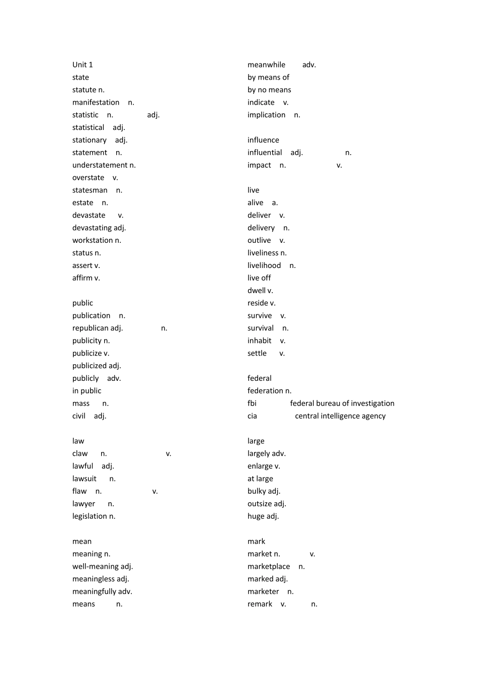 恋恋有词高频词纯英文_第1页