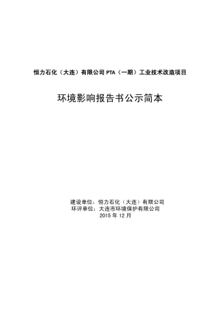 恒力石化PTA项目