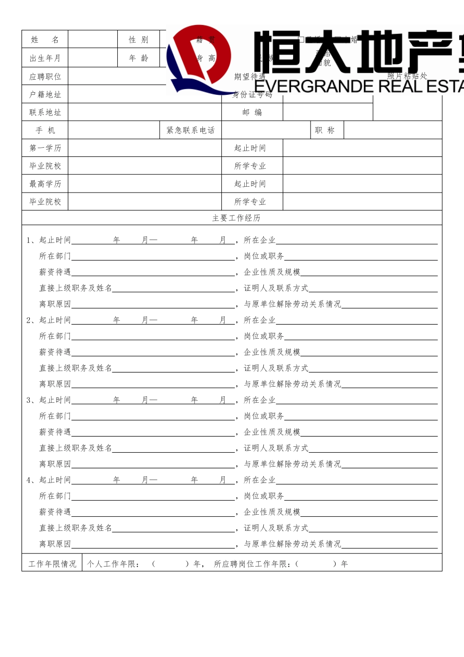 恒大地产集团人才招聘表_第3页