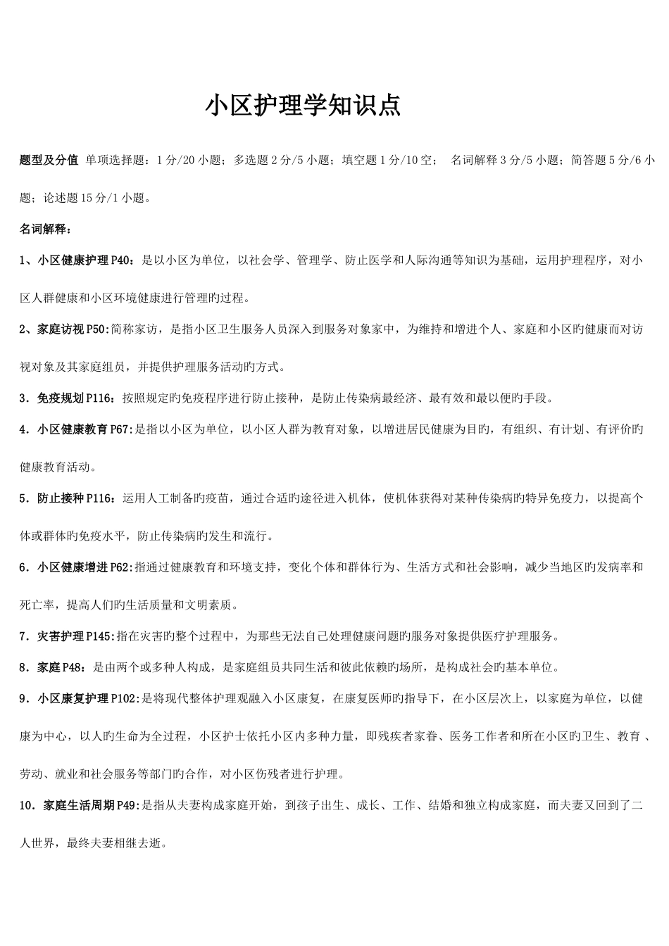 2025年社区护理学自考知识点_第1页