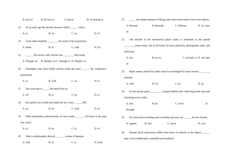 2025年英语四级练习语法词汇_第2页
