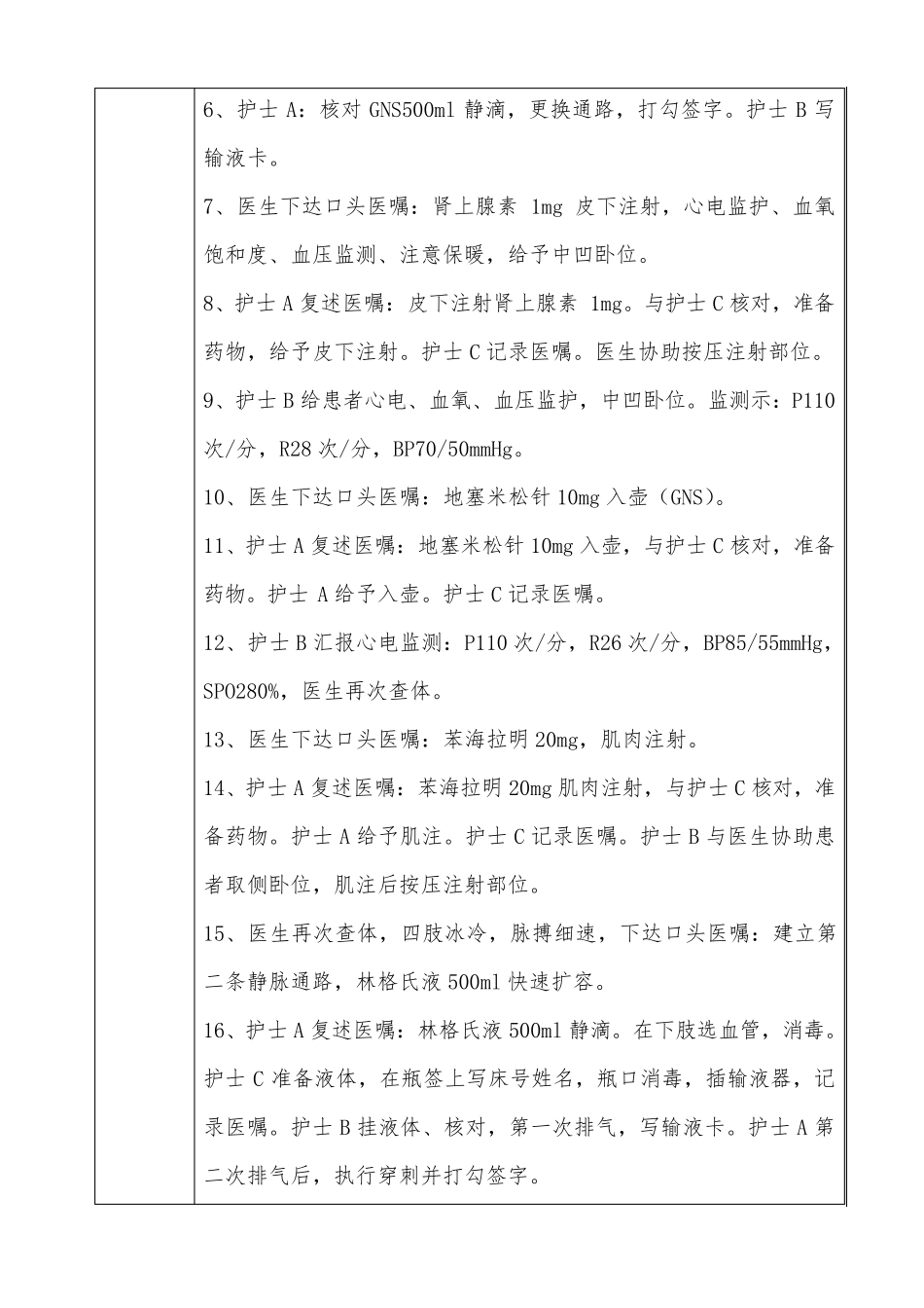 患者发生过敏性休克应急预案演练记录_第3页