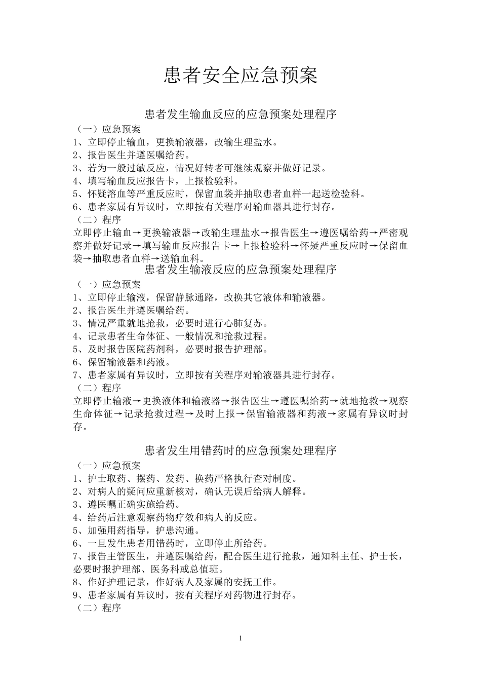 患者安全应急预案_第1页