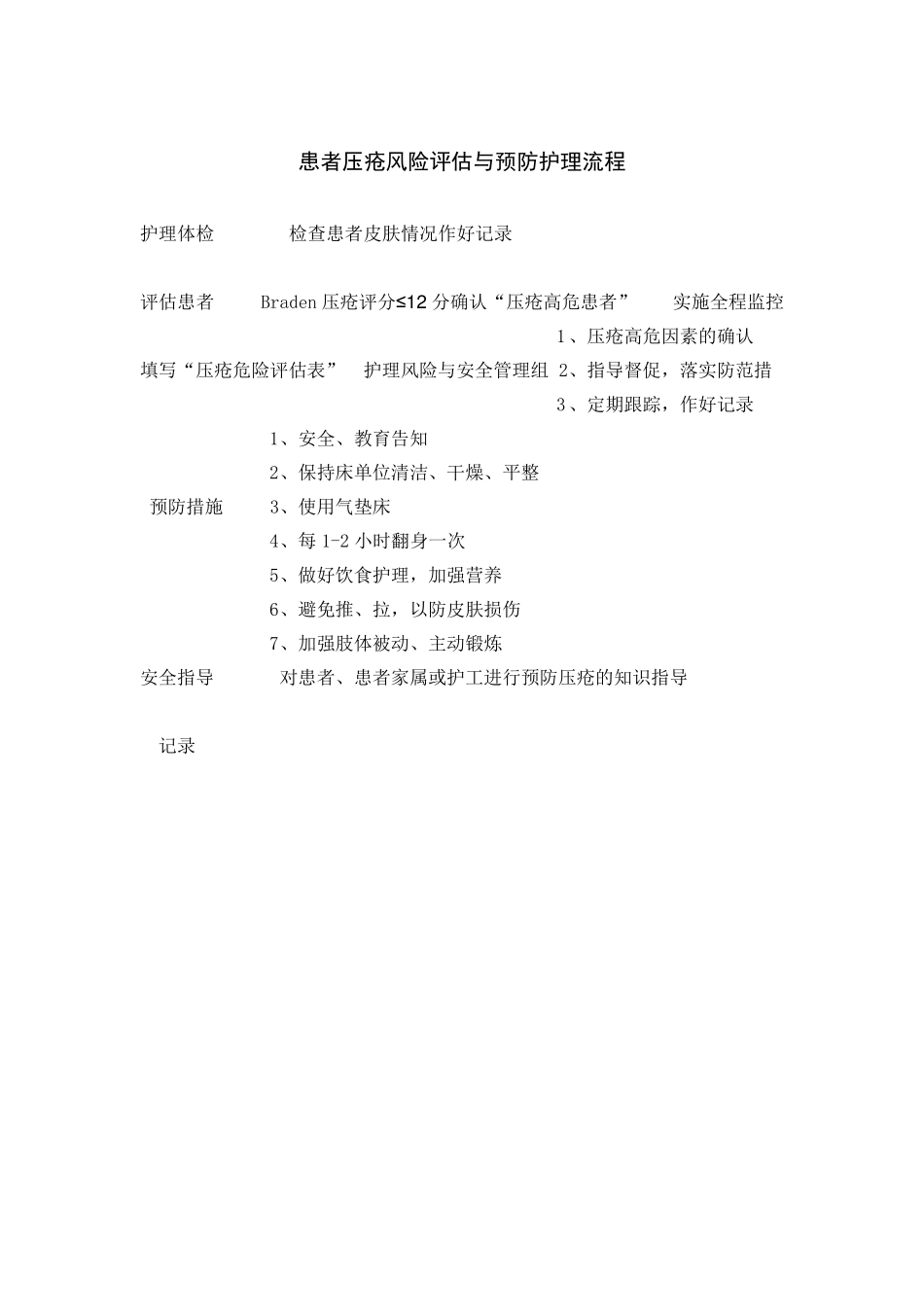 患者皮肤压疮风险评估及报告制度_第3页