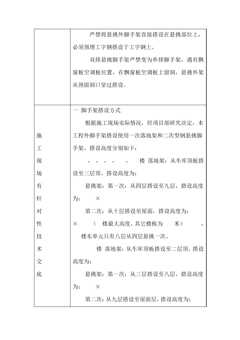 悬挑外脚手架搭设技术交底_第2页