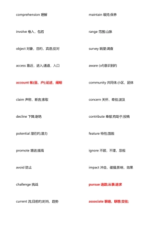 2025年英语六级高频词汇