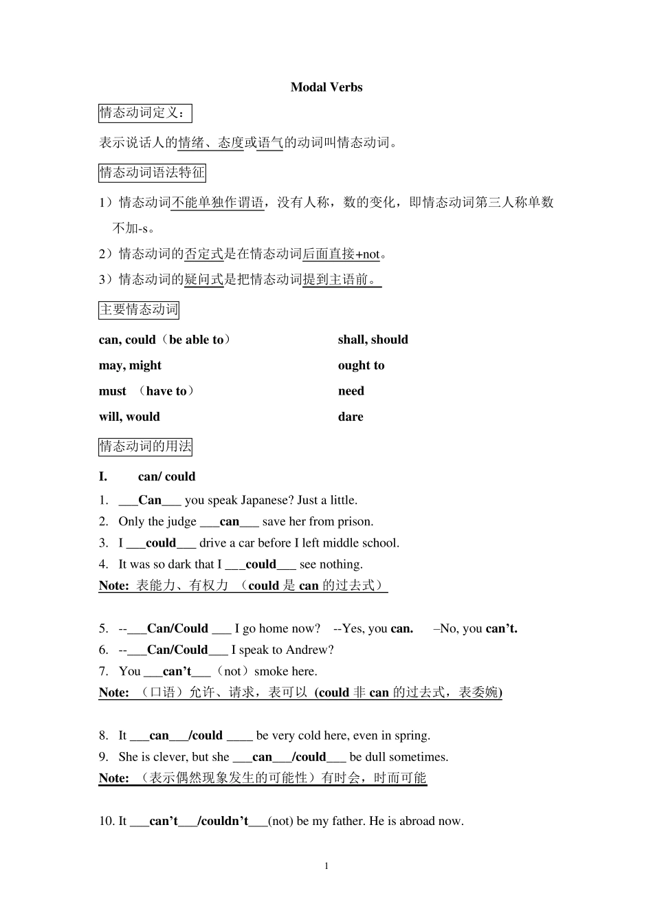 情态动词(讲解版)_第1页