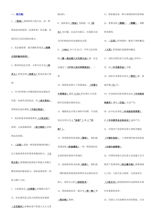 2025年宪法学考试考点版电大考点版
