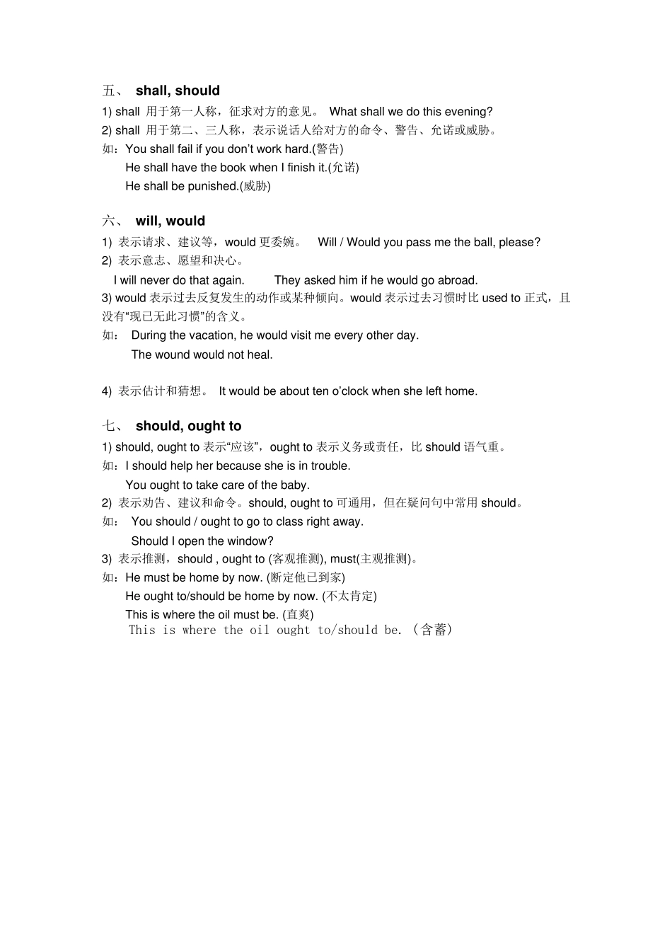 情态动词用法及其练习与答案_第3页