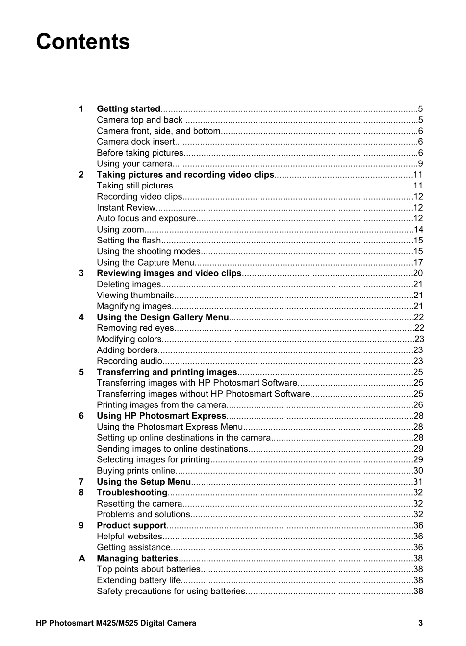 惠普数码相机M425M525说明书_第3页