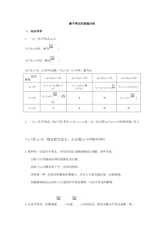 2025年解不等式的方法归纳