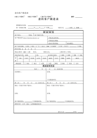 意向客户跟进表1