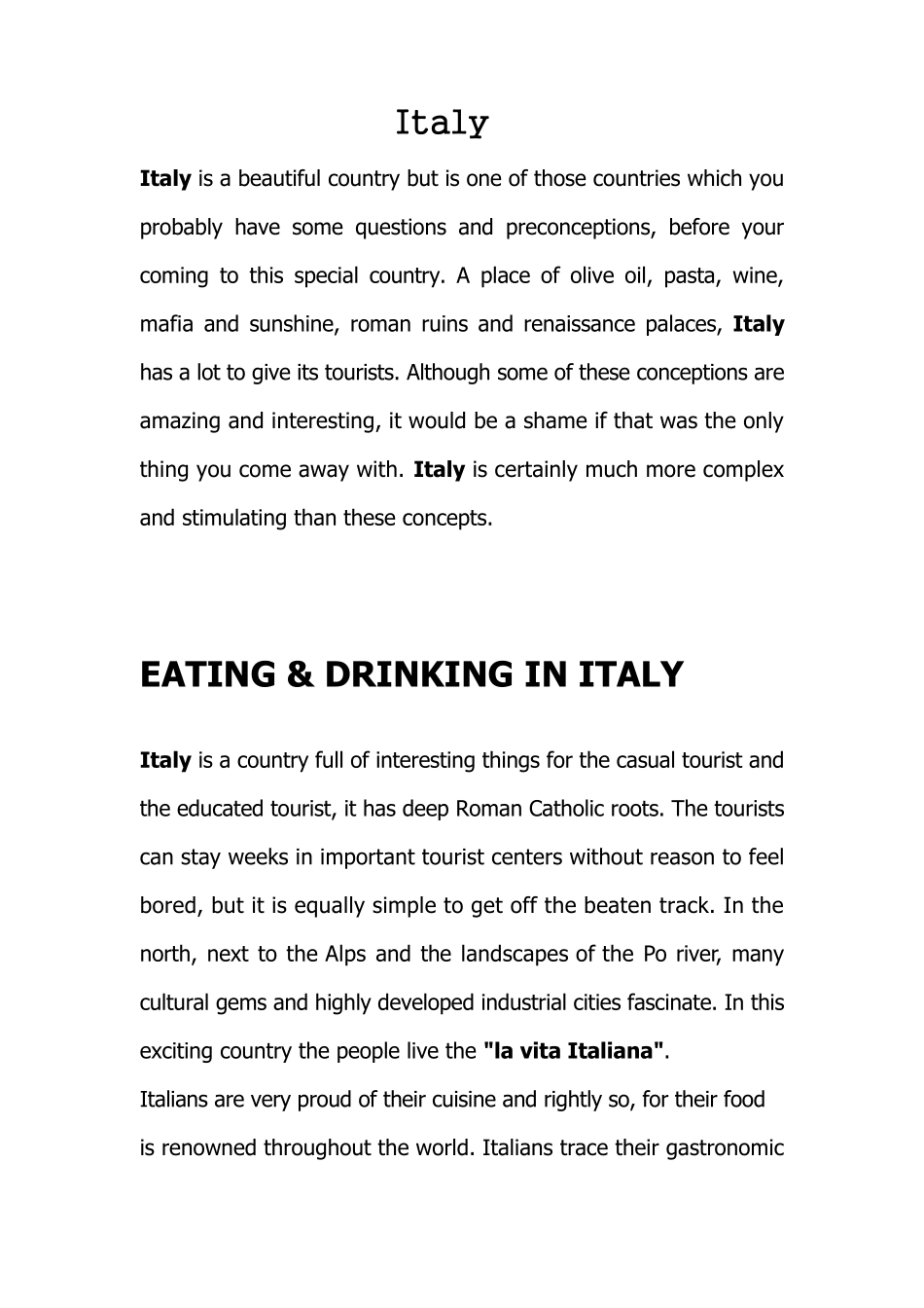 意大利特色英语介绍_第1页