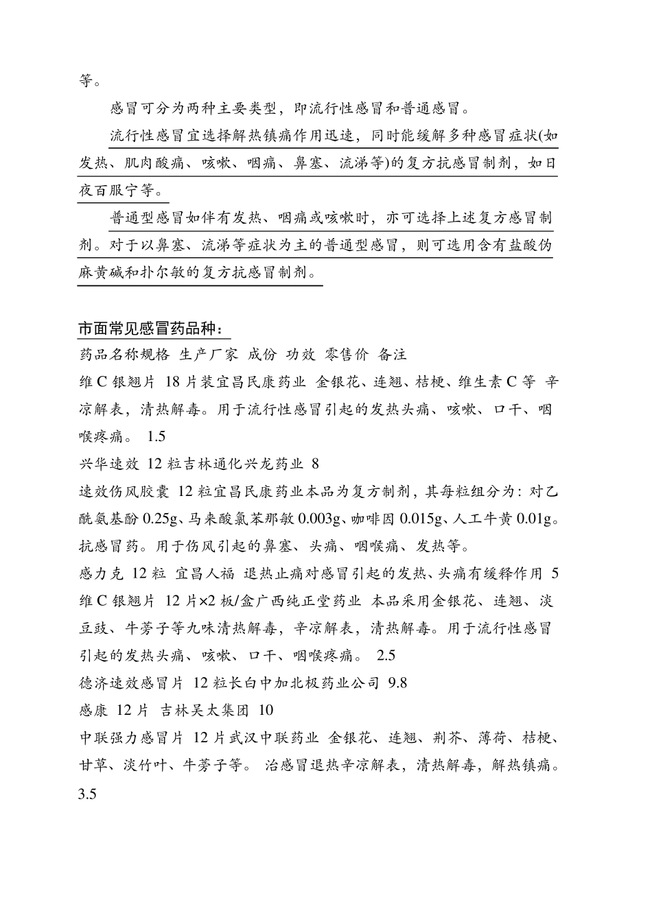 感冒的分类及常用药_第2页