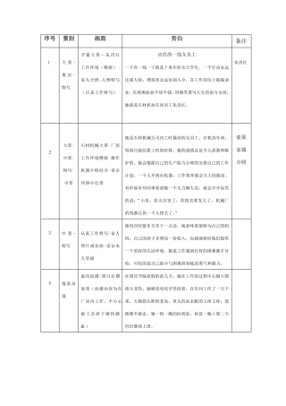感动人物拍摄脚本