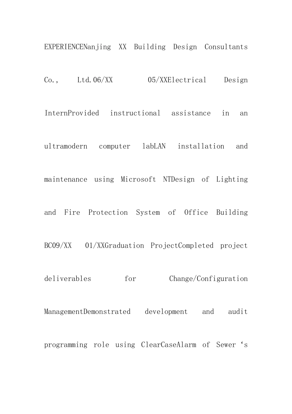 2025年建筑电气工程师个人英文简历模板_第3页