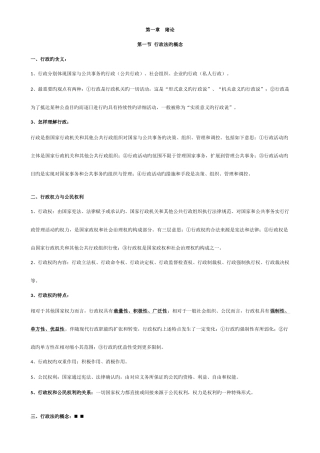 2025年自考行政法学课本重点