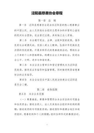 慈善协会章程