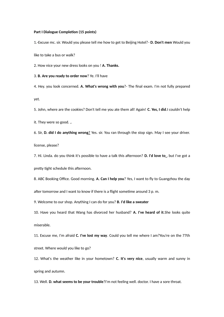 2025年广东省成人高等教育学士学位英语考试真题答案_第1页