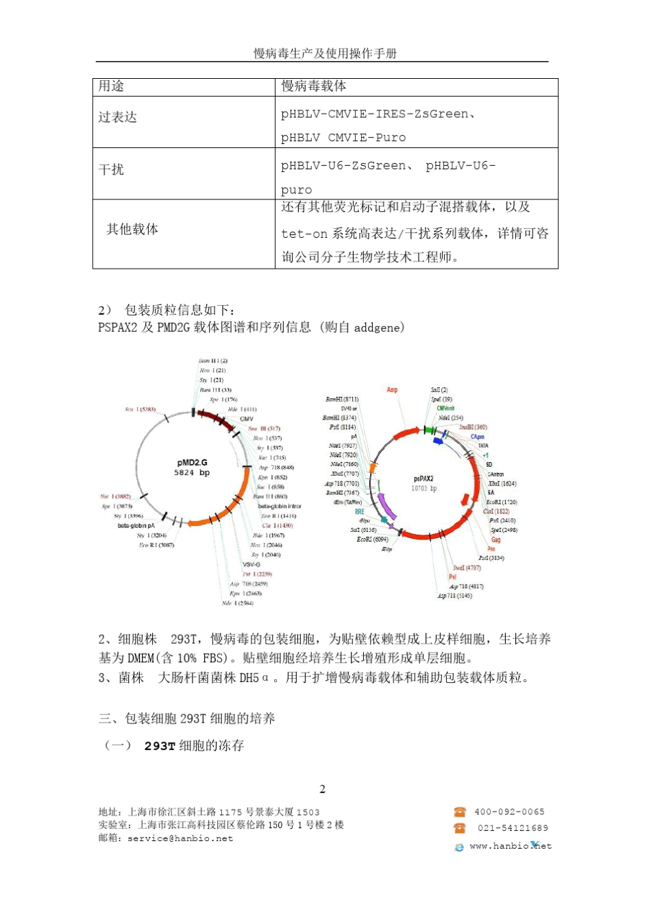 慢病毒生产及使用操作手册_第2页