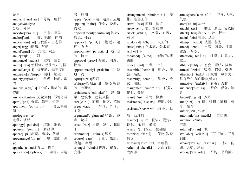 成人三级学位英语单词(含音标)_第2页