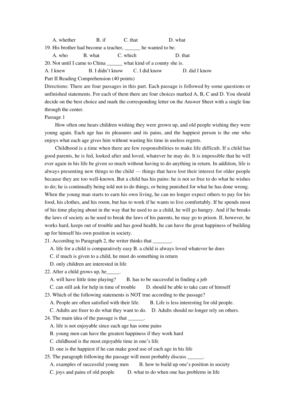 成人本科学士学位英语模拟试题及答案_第2页