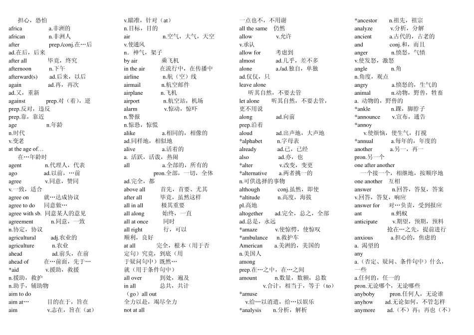 成人高等教育学士学位英语考试单词_第2页